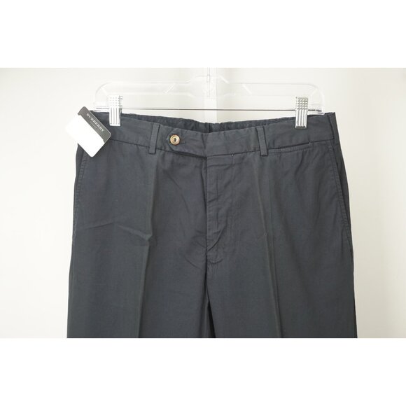 Burberry London Navy Blue 100% Cotton Pants Sz 48 NEW